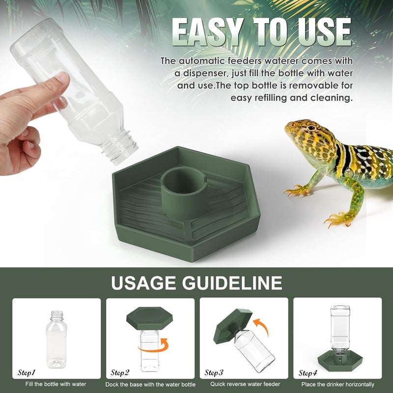 NOMOY Reptile Water Dispenser-Bearded Dragon Water Bowl - Small Water Dish for Tortoise - Bowls for Reptiles & Amphibians (S) - Image 2